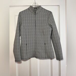 J. MCLAUGHLIN • BLACK & WHITE CHEVRON HERRINGBONE JACKET • EUC